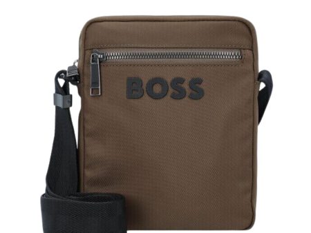 BOSS Contrast Logo Catch 3.0 Brown Crossbody Bag For Sale