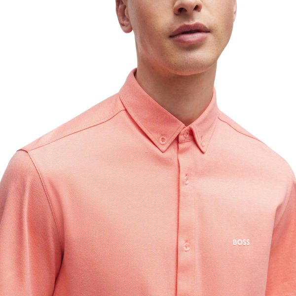 BOSS B Motion Light Orange Pique Jersey Shirt Online now