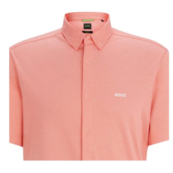 BOSS B Motion Light Orange Pique Jersey Shirt Online now