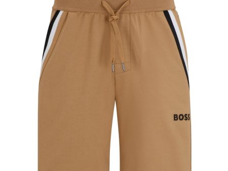 BOSS Signature Stripe Tape Beige Iconic Shorts For Discount