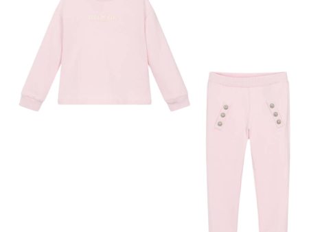 Balmain Baby Embroidered Logo Pink Tracksuit Sale