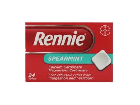 Rennie Tablets Spearmint 24 s  Pack size: 12 x 24 s  Product code: 185600 Supply