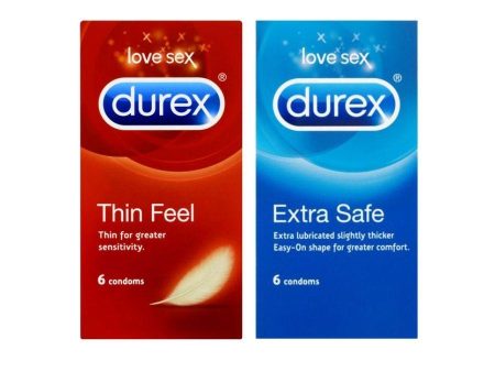 Durex Condom Unit Mix Extra Safe 6 s + Thin Feel 6 s  Pack size: 12 x 6s  Product code: 132662 Online now