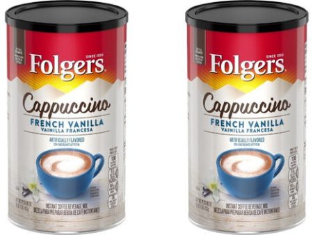 2 Café Folgers Cappuccino French Vanilla 453g Sale