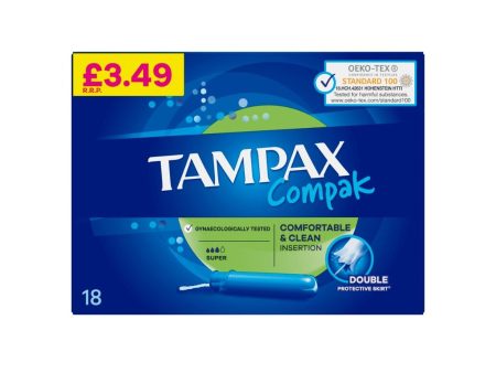 Tampax Compak Super 18S (Pm £3.49)  Pack Size: 6 x 18s  Product code: 346504 Online now