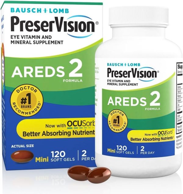 120gels Vitaminas Minerales Preservision Areds-2 Para Ojos Sabor Sin Sabor Online now