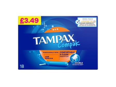 Tampax Compak Super Plus 18s (PM £3.49)  Pack size: 6 x 18s  Product code: 346505 Discount