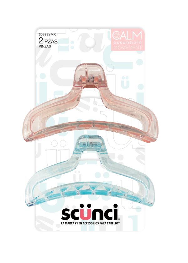 PINZAS TRANSPARENTES MULTICOLOR 2 PZAS - SCUNCI Sale