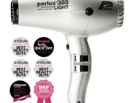 Parlux 385 Power Light Ceramic and Ionic Hair Dryer Silver Supply