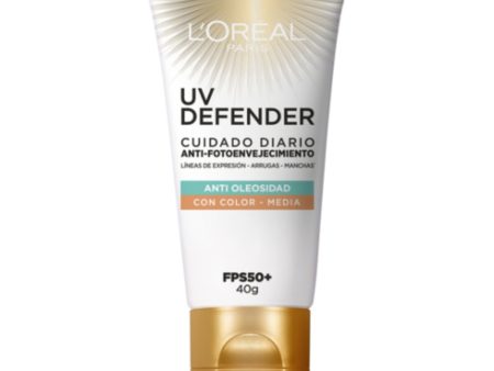 UV DEFENDER ANTI FOTOENVEJECIMIENTO ANTI BRILLO FPS 50+ TONO MEDIO - LOREAL DERMO EXPERTISE Sale