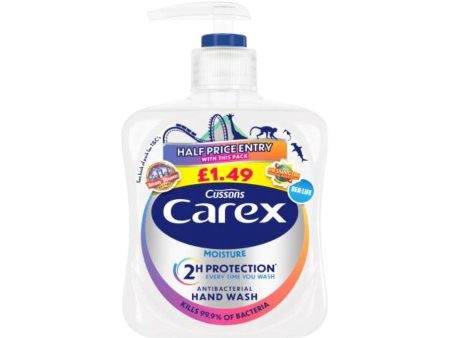 Carex Moisture Antibacterial Hand Wash 250ml (PM £1.49)  Pack size: 6 x 250ml  Product code: 332381 For Discount