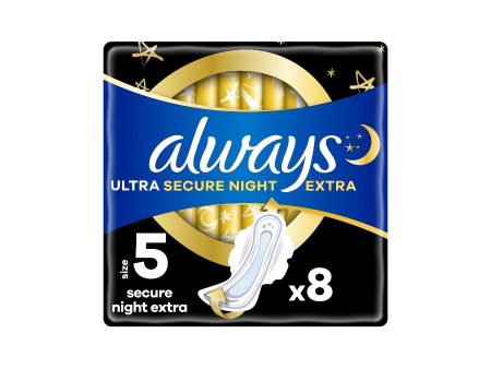 Always Ultra Sanitary Towels Secure Night Extra (Size 5) Wings 8 s  Pack size: 8 x 8 s  Product code: 341511 For Cheap