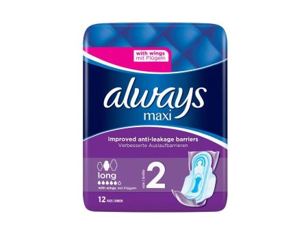 Always Maxi Long Plus Wings 12s  Pack size: 8 x 12s  Product code: 340431 Fashion