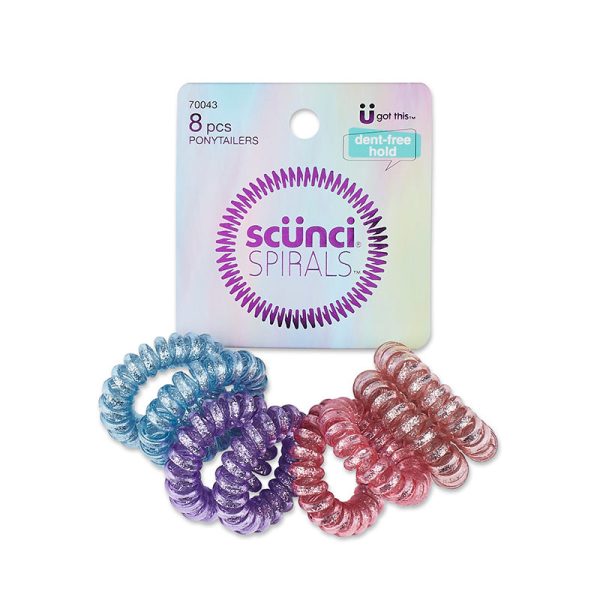 LIGAS ELASTICAS SPIRALS MULTICOLOR 8 PZAS - SCUNCI Online Sale