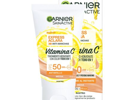 SKIN ACTIVE EXPRESS ACLARA HIDRATANTE CON PROTECTOR SOLAR TFPS50 MEDIO - GARNIER on Sale